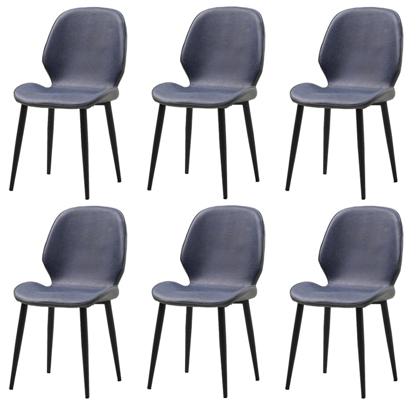 Restaurant Upholstered Beetle Shape Side Chair Wingback Matte Finish Dining Chair Dark Blue 6 Piece Set Clearhalo ' kitchen&dining_furn' 'Dining Chairs' 'Dining Tables & Seating' 'dining_chair' 'furn' 'furn_dining_chair' 'Furniture' 'furniture_dining_chair' 'Kitchen & Dining Furniture' 'kitchen' 3957291