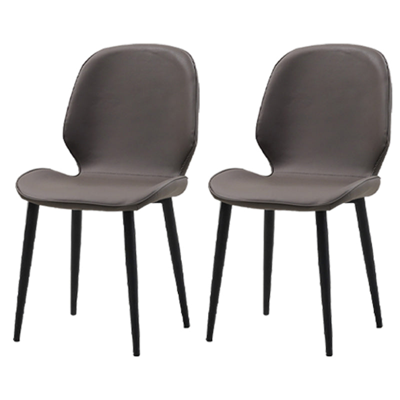 Restaurant Upholstered Beetle Shape Side Chair Wingback Matte Finish Dining Chair Dark Gray 2 Piece Set Clearhalo ' kitchen&dining_furn' 'Dining Chairs' 'Dining Tables & Seating' 'dining_chair' 'furn' 'furn_dining_chair' 'Furniture' 'furniture_dining_chair' 'Kitchen & Dining Furniture' 'kitchen' 3957295