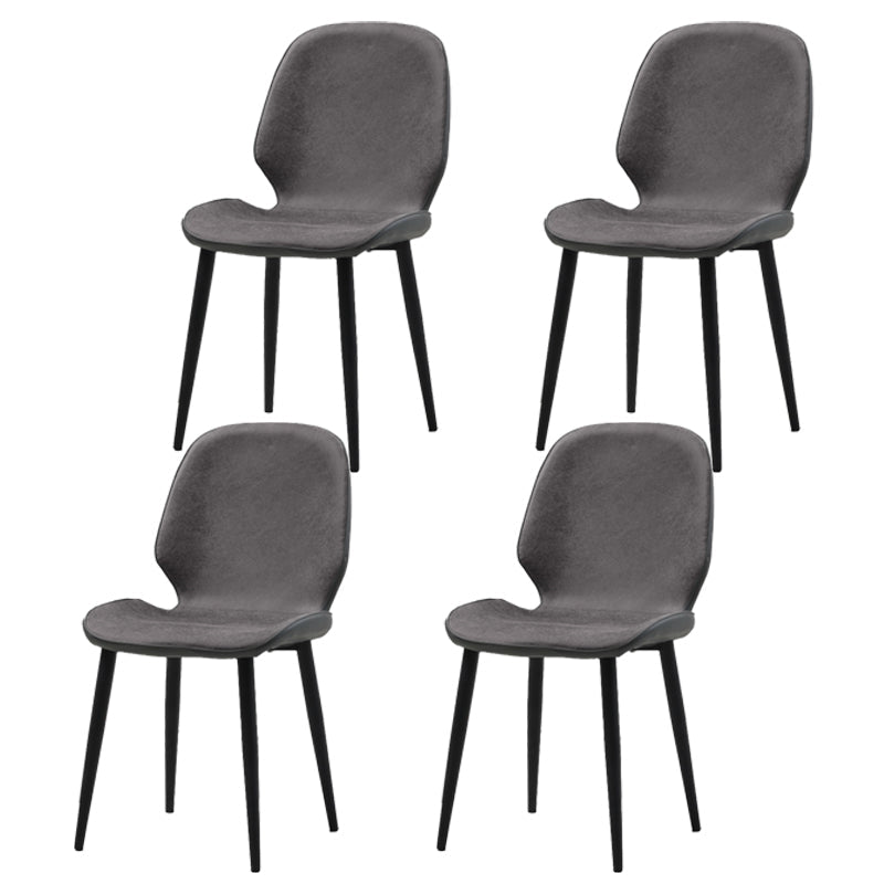 Restaurant Upholstered Beetle Shape Side Chair Wingback Matte Finish Dining Chair Silver Gray 4 Piece Set Clearhalo ' kitchen&dining_furn' 'Dining Chairs' 'Dining Tables & Seating' 'dining_chair' 'furn' 'furn_dining_chair' 'Furniture' 'furniture_dining_chair' 'Kitchen & Dining Furniture' 'kitchen' 3957296