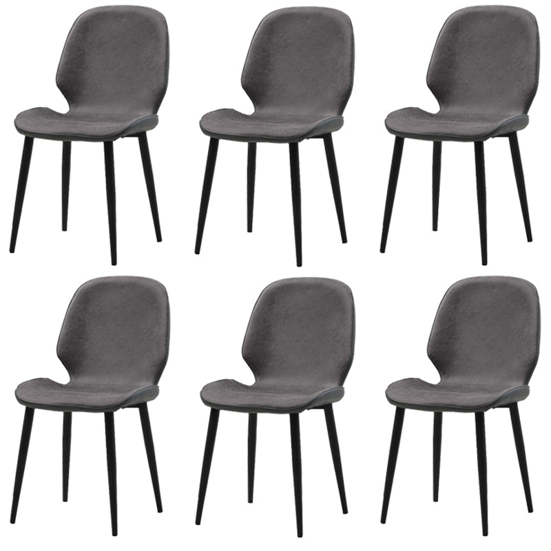 Restaurant Upholstered Beetle Shape Side Chair Wingback Matte Finish Dining Chair Silver Gray 6 Piece Set Clearhalo ' kitchen&dining_furn' 'Dining Chairs' 'Dining Tables & Seating' 'dining_chair' 'furn' 'furn_dining_chair' 'Furniture' 'furniture_dining_chair' 'Kitchen & Dining Furniture' 'kitchen' 3957297
