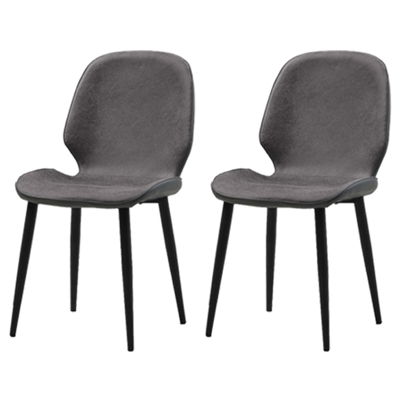Restaurant Upholstered Beetle Shape Side Chair Wingback Matte Finish Dining Chair Silver Gray 2 Piece Set Clearhalo ' kitchen&dining_furn' 'Dining Chairs' 'Dining Tables & Seating' 'dining_chair' 'furn' 'furn_dining_chair' 'Furniture' 'furniture_dining_chair' 'Kitchen & Dining Furniture' 'kitchen' 3957298