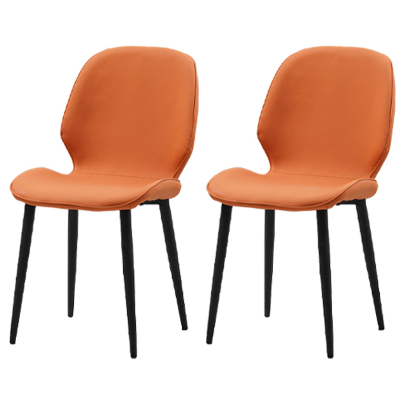 Restaurant Upholstered Beetle Shape Side Chair Wingback Matte Finish Dining Chair Orange 2 Piece Set Clearhalo ' kitchen&dining_furn' 'Dining Chairs' 'Dining Tables & Seating' 'dining_chair' 'furn' 'furn_dining_chair' 'Furniture' 'furniture_dining_chair' 'Kitchen & Dining Furniture' 'kitchen' 3957304
