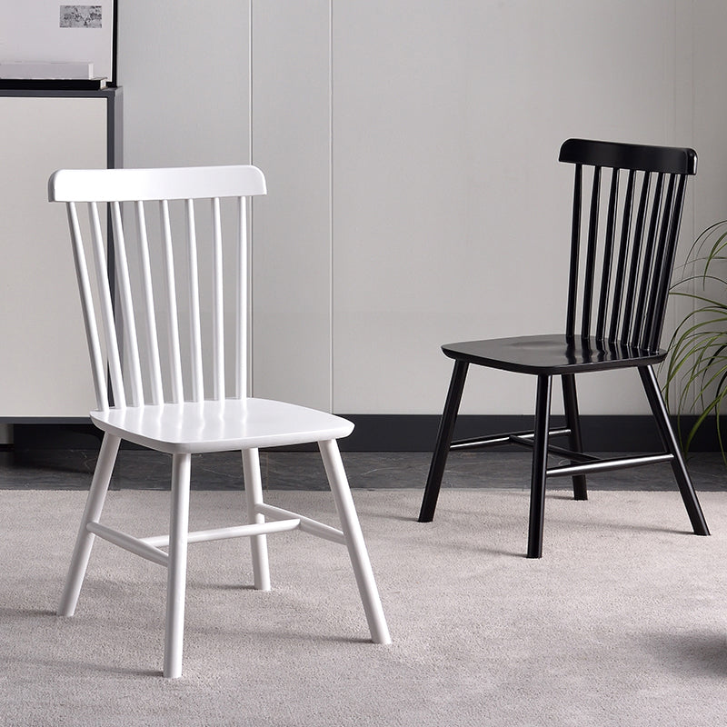 Contemporary Rubberwood Side Chair Wood Windsor Back Dining Chair (Set of 2) Clearhalo ' kitchen&dining_furn' 'Dining Chairs' 'Dining Tables & Seating' 'dining_chair' 'furn' 'furn_dining_chair' 'Furniture' 'furniture_dining_chair' 'Kitchen & Dining Furniture' 'kitchen' 3957312