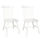 Contemporary Rubberwood Side Chair Wood Windsor Back Dining Chair (Set of 2) White Clearhalo ' kitchen&dining_furn' 'Dining Chairs' 'Dining Tables & Seating' 'dining_chair' 'furn' 'furn_dining_chair' 'Furniture' 'furniture_dining_chair' 'Kitchen & Dining Furniture' 'kitchen' 3957313