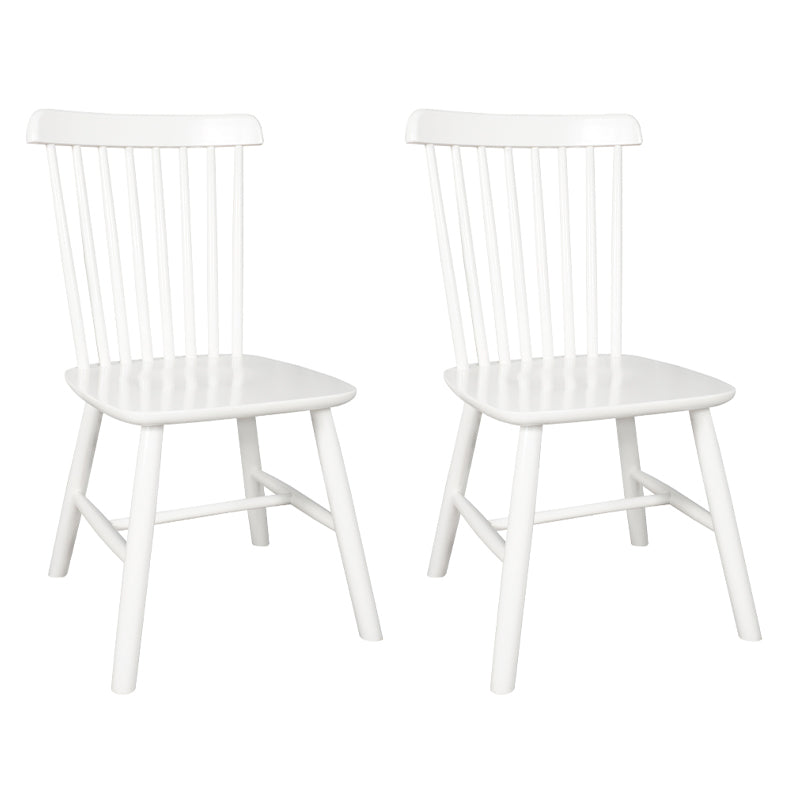 Contemporary Rubberwood Side Chair Wood Windsor Back Dining Chair (Set of 2) White Clearhalo ' kitchen&dining_furn' 'Dining Chairs' 'Dining Tables & Seating' 'dining_chair' 'furn' 'furn_dining_chair' 'Furniture' 'furniture_dining_chair' 'Kitchen & Dining Furniture' 'kitchen' 3957313