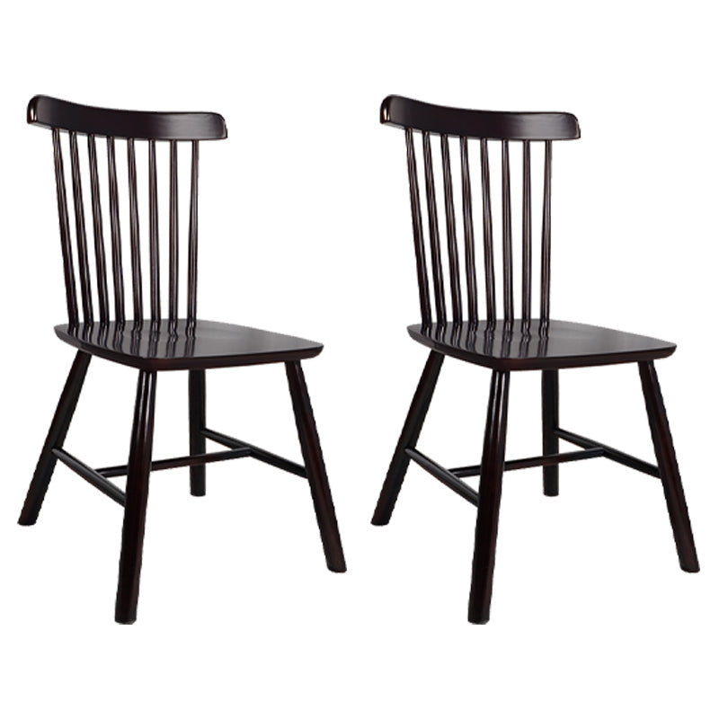 Contemporary Rubberwood Side Chair Wood Windsor Back Dining Chair (Set of 2) Black Clearhalo ' kitchen&dining_furn' 'Dining Chairs' 'Dining Tables & Seating' 'dining_chair' 'furn' 'furn_dining_chair' 'Furniture' 'furniture_dining_chair' 'Kitchen & Dining Furniture' 'kitchen' 3957314