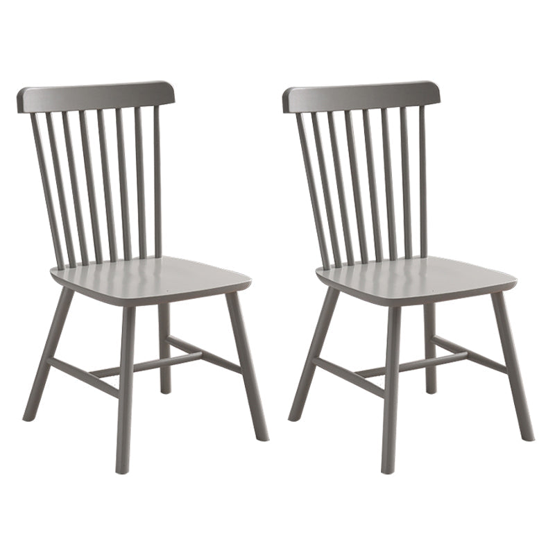 Contemporary Rubberwood Side Chair Wood Windsor Back Dining Chair (Set of 2) Grey Clearhalo ' kitchen&dining_furn' 'Dining Chairs' 'Dining Tables & Seating' 'dining_chair' 'furn' 'furn_dining_chair' 'Furniture' 'furniture_dining_chair' 'Kitchen & Dining Furniture' 'kitchen' 3957316