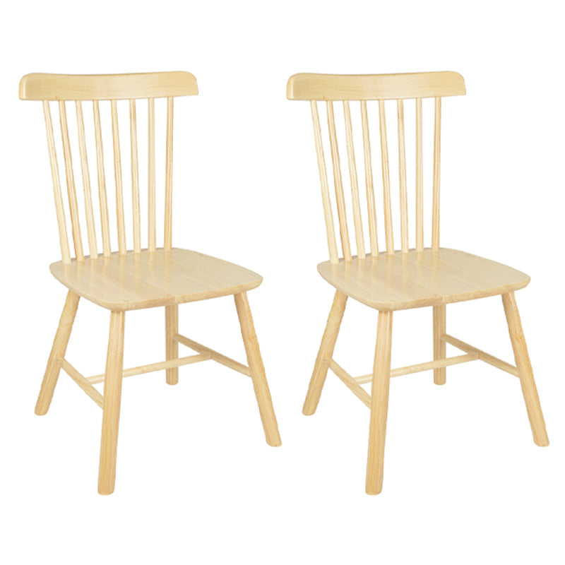 Contemporary Rubberwood Side Chair Wood Windsor Back Dining Chair (Set of 2) Wood Clearhalo ' kitchen&dining_furn' 'Dining Chairs' 'Dining Tables & Seating' 'dining_chair' 'furn' 'furn_dining_chair' 'Furniture' 'furniture_dining_chair' 'Kitchen & Dining Furniture' 'kitchen' 3957320
