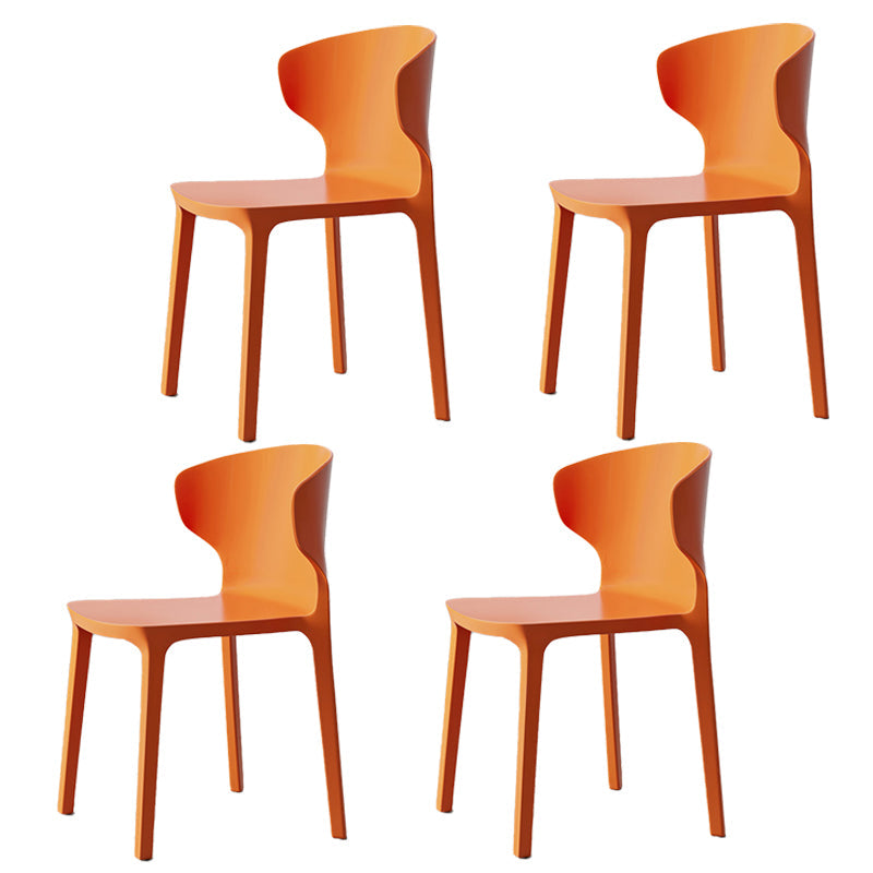 Scandinavian Meeting Room Plastic Side Chair Matte Finish Wingback Dining Chair (Set of 4) Orange Clearhalo ' kitchen&dining_furn' 'Dining Chairs' 'Dining Tables & Seating' 'dining_chair' 'furn' 'furn_dining_chair' 'Furniture' 'furniture_dining_chair' 'Kitchen & Dining Furniture' 'kitchen' 3957329