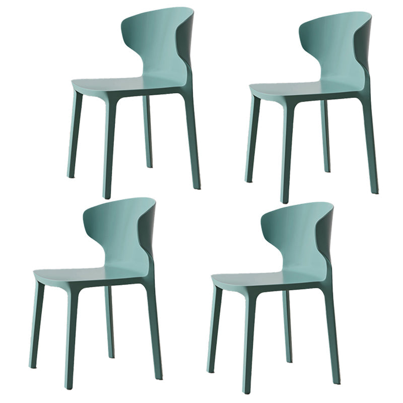 Scandinavian Meeting Room Plastic Side Chair Matte Finish Wingback Dining Chair (Set of 4) Green Clearhalo ' kitchen&dining_furn' 'Dining Chairs' 'Dining Tables & Seating' 'dining_chair' 'furn' 'furn_dining_chair' 'Furniture' 'furniture_dining_chair' 'Kitchen & Dining Furniture' 'kitchen' 3957332