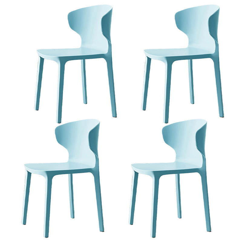 Scandinavian Meeting Room Plastic Side Chair Matte Finish Wingback Dining Chair (Set of 4) Light Blue Clearhalo ' kitchen&dining_furn' 'Dining Chairs' 'Dining Tables & Seating' 'dining_chair' 'furn' 'furn_dining_chair' 'Furniture' 'furniture_dining_chair' 'Kitchen & Dining Furniture' 'kitchen' 3957334