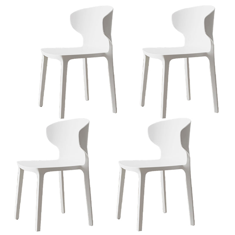 Scandinavian Meeting Room Plastic Side Chair Matte Finish Wingback Dining Chair (Set of 4) White Clearhalo ' kitchen&dining_furn' 'Dining Chairs' 'Dining Tables & Seating' 'dining_chair' 'furn' 'furn_dining_chair' 'Furniture' 'furniture_dining_chair' 'Kitchen & Dining Furniture' 'kitchen' 3957337