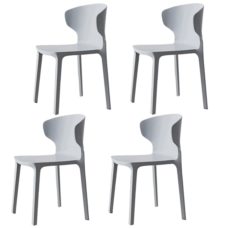 Scandinavian Meeting Room Plastic Side Chair Matte Finish Wingback Dining Chair (Set of 4) Light Gray Clearhalo ' kitchen&dining_furn' 'Dining Chairs' 'Dining Tables & Seating' 'dining_chair' 'furn' 'furn_dining_chair' 'Furniture' 'furniture_dining_chair' 'Kitchen & Dining Furniture' 'kitchen' 3957341