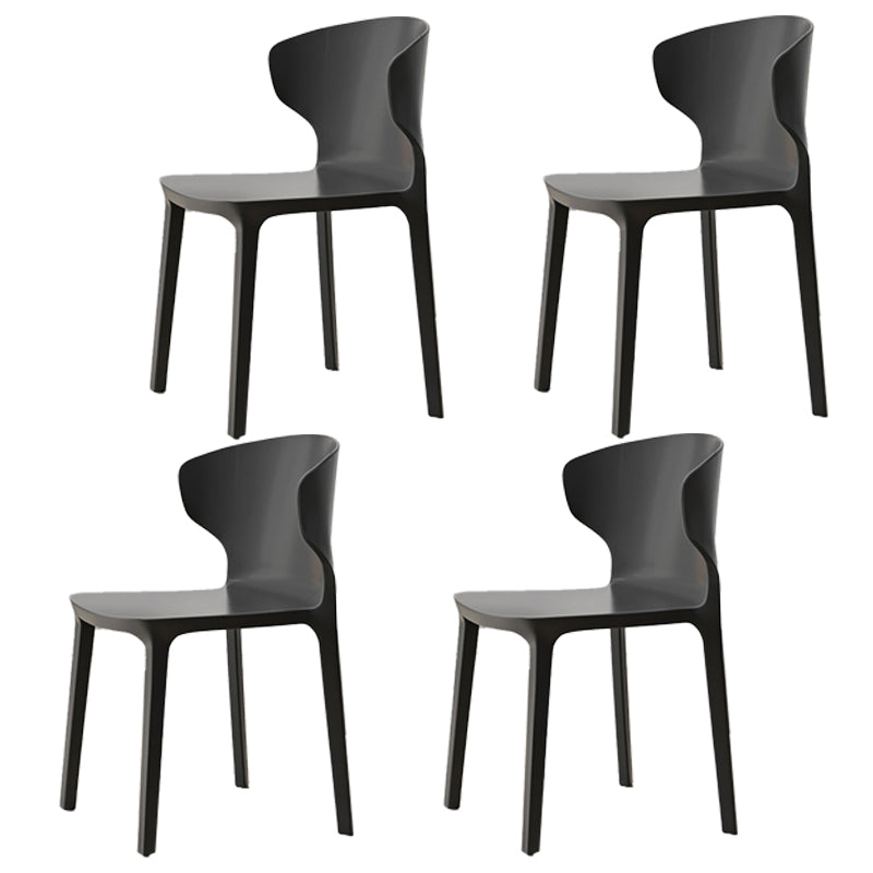 Scandinavian Meeting Room Plastic Side Chair Matte Finish Wingback Dining Chair (Set of 4) Black Clearhalo ' kitchen&dining_furn' 'Dining Chairs' 'Dining Tables & Seating' 'dining_chair' 'furn' 'furn_dining_chair' 'Furniture' 'furniture_dining_chair' 'Kitchen & Dining Furniture' 'kitchen' 3957344