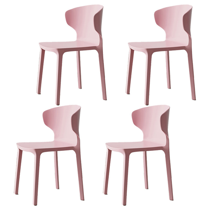 Scandinavian Meeting Room Plastic Side Chair Matte Finish Wingback Dining Chair (Set of 4) Pink Clearhalo ' kitchen&dining_furn' 'Dining Chairs' 'Dining Tables & Seating' 'dining_chair' 'furn' 'furn_dining_chair' 'Furniture' 'furniture_dining_chair' 'Kitchen & Dining Furniture' 'kitchen' 3957346