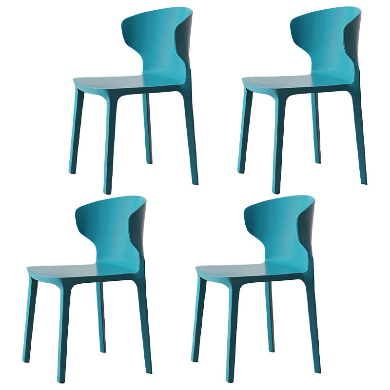 Scandinavian Meeting Room Plastic Side Chair Matte Finish Wingback Dining Chair (Set of 4) Peacock Blue Clearhalo ' kitchen&dining_furn' 'Dining Chairs' 'Dining Tables & Seating' 'dining_chair' 'furn' 'furn_dining_chair' 'Furniture' 'furniture_dining_chair' 'Kitchen & Dining Furniture' 'kitchen' 3957349