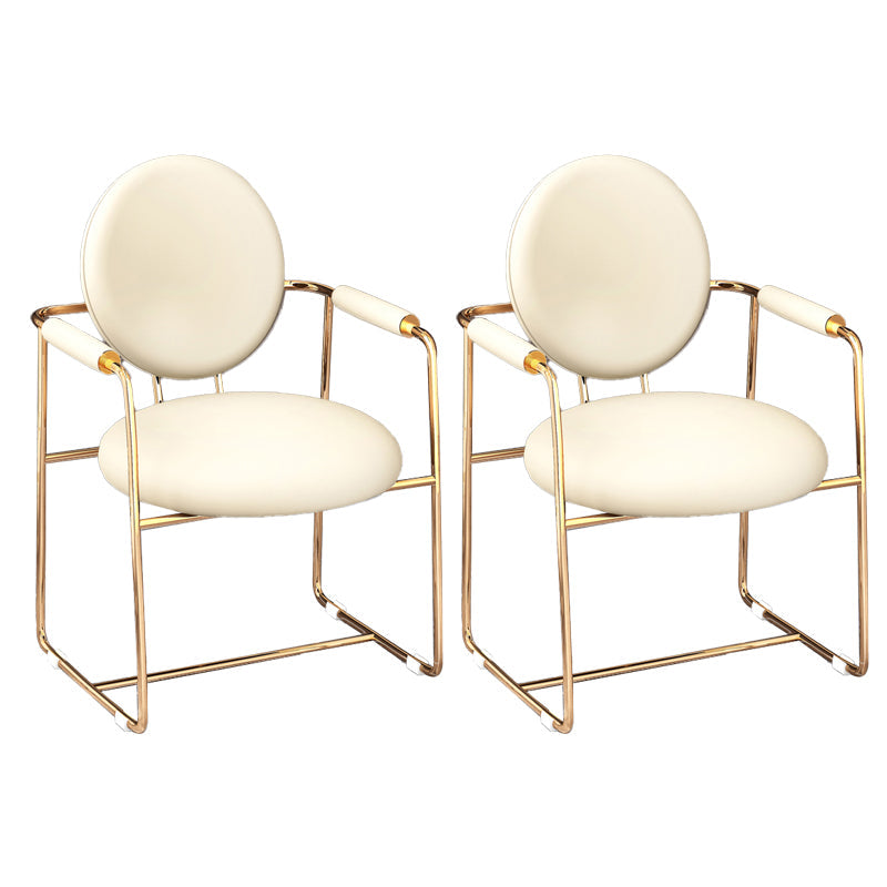 Scandinavian Style Upholstered Arm Side Chairs Open Back Dining Side Chairs (Set of 2) White Clearhalo ' kitchen&dining_furn' 'Dining Chairs' 'Dining Tables & Seating' 'dining_chair' 'furn' 'furn_dining_chair' 'Furniture' 'furniture_dining_chair' 'Kitchen & Dining Furniture' 'kitchen' 3957352