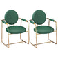 Scandinavian Style Upholstered Arm Side Chairs Open Back Dining Side Chairs (Set of 2) Blackish Green Clearhalo ' kitchen&dining_furn' 'Dining Chairs' 'Dining Tables & Seating' 'dining_chair' 'furn' 'furn_dining_chair' 'Furniture' 'furniture_dining_chair' 'Kitchen & Dining Furniture' 'kitchen' 3957353