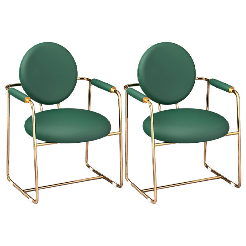 Scandinavian Style Upholstered Arm Side Chairs Open Back Dining Side Chairs (Set of 2) Blackish Green Clearhalo ' kitchen&dining_furn' 'Dining Chairs' 'Dining Tables & Seating' 'dining_chair' 'furn' 'furn_dining_chair' 'Furniture' 'furniture_dining_chair' 'Kitchen & Dining Furniture' 'kitchen' 3957353