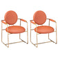 Scandinavian Style Upholstered Arm Side Chairs Open Back Dining Side Chairs (Set of 2) Orange Clearhalo ' kitchen&dining_furn' 'Dining Chairs' 'Dining Tables & Seating' 'dining_chair' 'furn' 'furn_dining_chair' 'Furniture' 'furniture_dining_chair' 'Kitchen & Dining Furniture' 'kitchen' 3957359