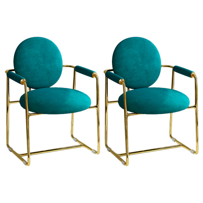 Scandinavian Style Upholstered Arm Side Chairs Open Back Dining Side Chairs (Set of 2) Green Clearhalo ' kitchen&dining_furn' 'Dining Chairs' 'Dining Tables & Seating' 'dining_chair' 'furn' 'furn_dining_chair' 'Furniture' 'furniture_dining_chair' 'Kitchen & Dining Furniture' 'kitchen' 3957363