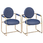 Scandinavian Style Upholstered Arm Side Chairs Open Back Dining Side Chairs (Set of 2) Blue Clearhalo ' kitchen&dining_furn' 'Dining Chairs' 'Dining Tables & Seating' 'dining_chair' 'furn' 'furn_dining_chair' 'Furniture' 'furniture_dining_chair' 'Kitchen & Dining Furniture' 'kitchen' 3957366