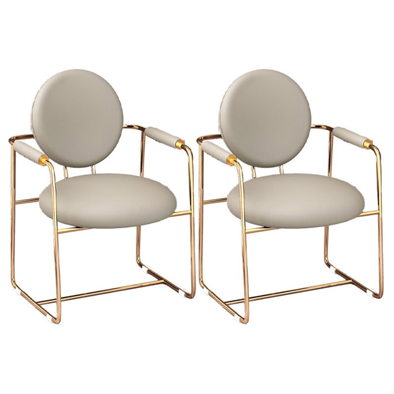 Scandinavian Style Upholstered Arm Side Chairs Open Back Dining Side Chairs (Set of 2) Light Gray Clearhalo ' kitchen&dining_furn' 'Dining Chairs' 'Dining Tables & Seating' 'dining_chair' 'furn' 'furn_dining_chair' 'Furniture' 'furniture_dining_chair' 'Kitchen & Dining Furniture' 'kitchen' 3957368