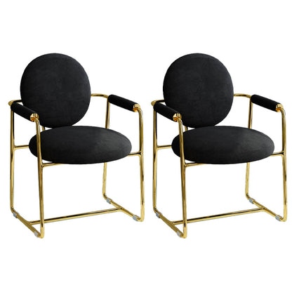 Scandinavian Style Upholstered Arm Side Chairs Open Back Dining Side Chairs (Set of 2) Black Clearhalo ' kitchen&dining_furn' 'Dining Chairs' 'Dining Tables & Seating' 'dining_chair' 'furn' 'furn_dining_chair' 'Furniture' 'furniture_dining_chair' 'Kitchen & Dining Furniture' 'kitchen' 3957369