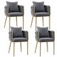 Glam Style Upholstered Barrel Back Chairs Linen Fabric Dining Chairs for Home Use Dark Gray 4 Piece Set Clearhalo ' kitchen&dining_furn' 'Dining Chairs' 'Dining Tables & Seating' 'dining_chair' 'furn' 'furn_dining_chair' 'Furniture' 'furniture_dining_chair' 'Kitchen & Dining Furniture' 'kitchen' 3957375