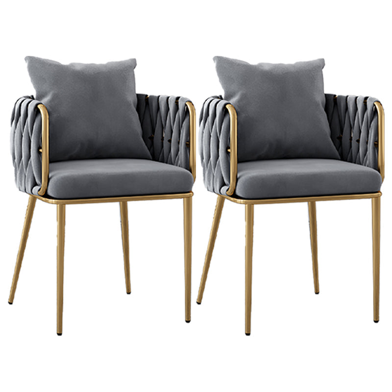 Glam Style Upholstered Barrel Back Chairs Linen Fabric Dining Chairs for Home Use Dark Gray 2 Piece Set Clearhalo ' kitchen&dining_furn' 'Dining Chairs' 'Dining Tables & Seating' 'dining_chair' 'furn' 'furn_dining_chair' 'Furniture' 'furniture_dining_chair' 'Kitchen & Dining Furniture' 'kitchen' 3957376