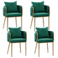 Glam Style Upholstered Barrel Back Chairs Linen Fabric Dining Chairs for Home Use Blackish Green 4 Piece Set Clearhalo ' kitchen&dining_furn' 'Dining Chairs' 'Dining Tables & Seating' 'dining_chair' 'furn' 'furn_dining_chair' 'Furniture' 'furniture_dining_chair' 'Kitchen & Dining Furniture' 'kitchen' 3957378