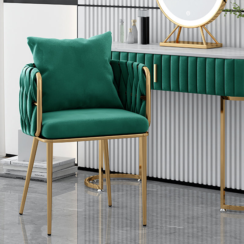 Glam Style Upholstered Barrel Back Chairs Linen Fabric Dining Chairs for Home Use Blackish Green 1 Piece Clearhalo ' kitchen&dining_furn' 'Dining Chairs' 'Dining Tables & Seating' 'dining_chair' 'furn' 'furn_dining_chair' 'Furniture' 'furniture_dining_chair' 'Kitchen & Dining Furniture' 'kitchen' 3957380