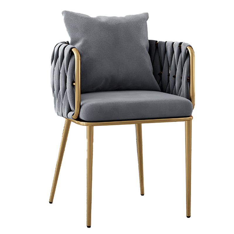 Glam Style Upholstered Barrel Back Chairs Linen Fabric Dining Chairs for Home Use Clearhalo ' kitchen&dining_furn' 'Dining Chairs' 'Dining Tables & Seating' 'dining_chair' 'furn' 'furn_dining_chair' 'Furniture' 'furniture_dining_chair' 'Kitchen & Dining Furniture' 'kitchen' 3957383