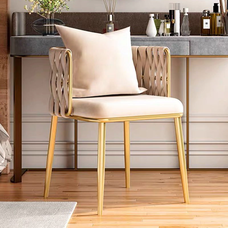 Glam Style Upholstered Barrel Back Chairs Linen Fabric Dining Chairs for Home Use White 1 Piece Clearhalo ' kitchen&dining_furn' 'Dining Chairs' 'Dining Tables & Seating' 'dining_chair' 'furn' 'furn_dining_chair' 'Furniture' 'furniture_dining_chair' 'Kitchen & Dining Furniture' 'kitchen' 3957387