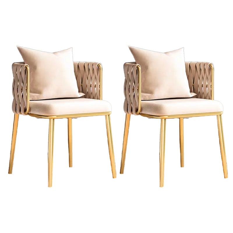 Glam Style Upholstered Barrel Back Chairs Linen Fabric Dining Chairs for Home Use White 2 Piece Set Clearhalo ' kitchen&dining_furn' 'Dining Chairs' 'Dining Tables & Seating' 'dining_chair' 'furn' 'furn_dining_chair' 'Furniture' 'furniture_dining_chair' 'Kitchen & Dining Furniture' 'kitchen' 3957388
