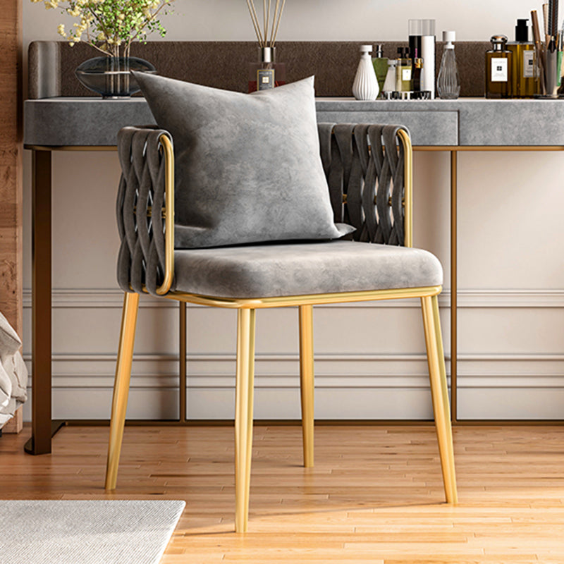 Glam Style Upholstered Barrel Back Chairs Linen Fabric Dining Chairs for Home Use Grey 1 Piece Clearhalo ' kitchen&dining_furn' 'Dining Chairs' 'Dining Tables & Seating' 'dining_chair' 'furn' 'furn_dining_chair' 'Furniture' 'furniture_dining_chair' 'Kitchen & Dining Furniture' 'kitchen' 3957390