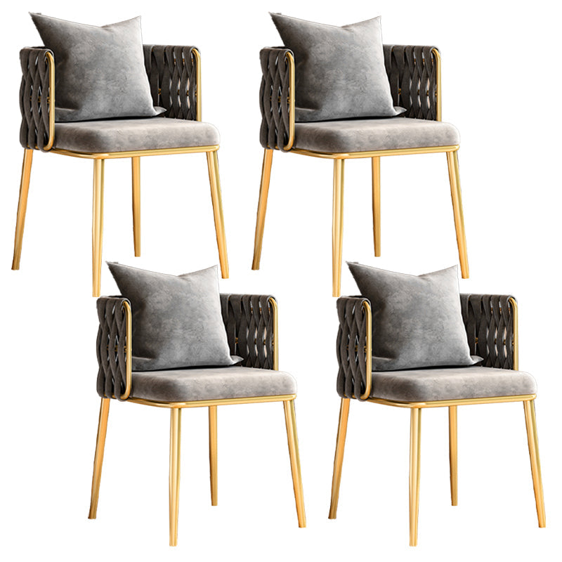 Glam Style Upholstered Barrel Back Chairs Linen Fabric Dining Chairs for Home Use Grey 4 Piece Set Clearhalo ' kitchen&dining_furn' 'Dining Chairs' 'Dining Tables & Seating' 'dining_chair' 'furn' 'furn_dining_chair' 'Furniture' 'furniture_dining_chair' 'Kitchen & Dining Furniture' 'kitchen' 3957391