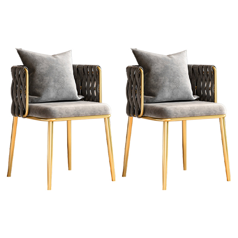 Glam Style Upholstered Barrel Back Chairs Linen Fabric Dining Chairs for Home Use Grey 2 Piece Set Clearhalo ' kitchen&dining_furn' 'Dining Chairs' 'Dining Tables & Seating' 'dining_chair' 'furn' 'furn_dining_chair' 'Furniture' 'furniture_dining_chair' 'Kitchen & Dining Furniture' 'kitchen' 3957392