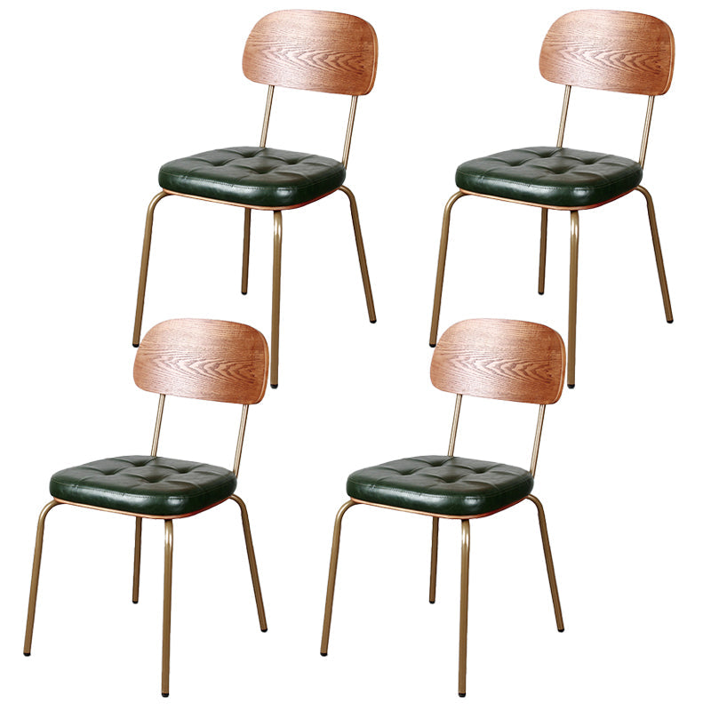 Industrial Style Upholstered Armless Dining Chairs Open Back Dining Side Chairs Blackish Green 4 Piece Set Clearhalo ' kitchen&dining_furn' 'Dining Chairs' 'Dining Tables & Seating' 'dining_chair' 'furn' 'furn_dining_chair' 'Furniture' 'furniture_dining_chair' 'Kitchen & Dining Furniture' 'kitchen' 3957399