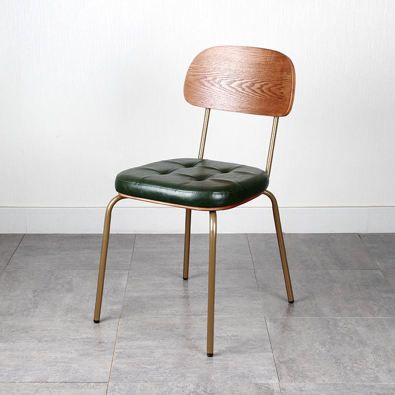 Industrial Style Upholstered Armless Dining Chairs Open Back Dining Side Chairs Blackish Green 1 Piece Clearhalo ' kitchen&dining_furn' 'Dining Chairs' 'Dining Tables & Seating' 'dining_chair' 'furn' 'furn_dining_chair' 'Furniture' 'furniture_dining_chair' 'Kitchen & Dining Furniture' 'kitchen' 3957401