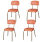 Industrial Style Upholstered Armless Dining Chairs Open Back Dining Side Chairs Orange 4 Piece Set Clearhalo ' kitchen&dining_furn' 'Dining Chairs' 'Dining Tables & Seating' 'dining_chair' 'furn' 'furn_dining_chair' 'Furniture' 'furniture_dining_chair' 'Kitchen & Dining Furniture' 'kitchen' 3957405
