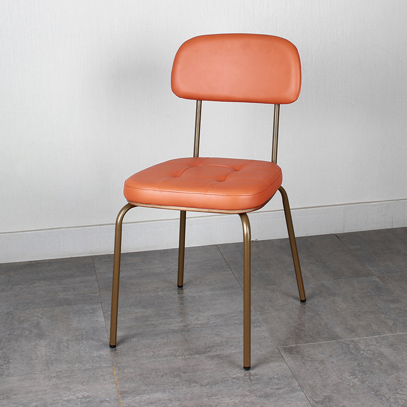 Industrial Style Upholstered Armless Dining Chairs Open Back Dining Side Chairs Orange 1 Piece Clearhalo ' kitchen&dining_furn' 'Dining Chairs' 'Dining Tables & Seating' 'dining_chair' 'furn' 'furn_dining_chair' 'Furniture' 'furniture_dining_chair' 'Kitchen & Dining Furniture' 'kitchen' 3957407