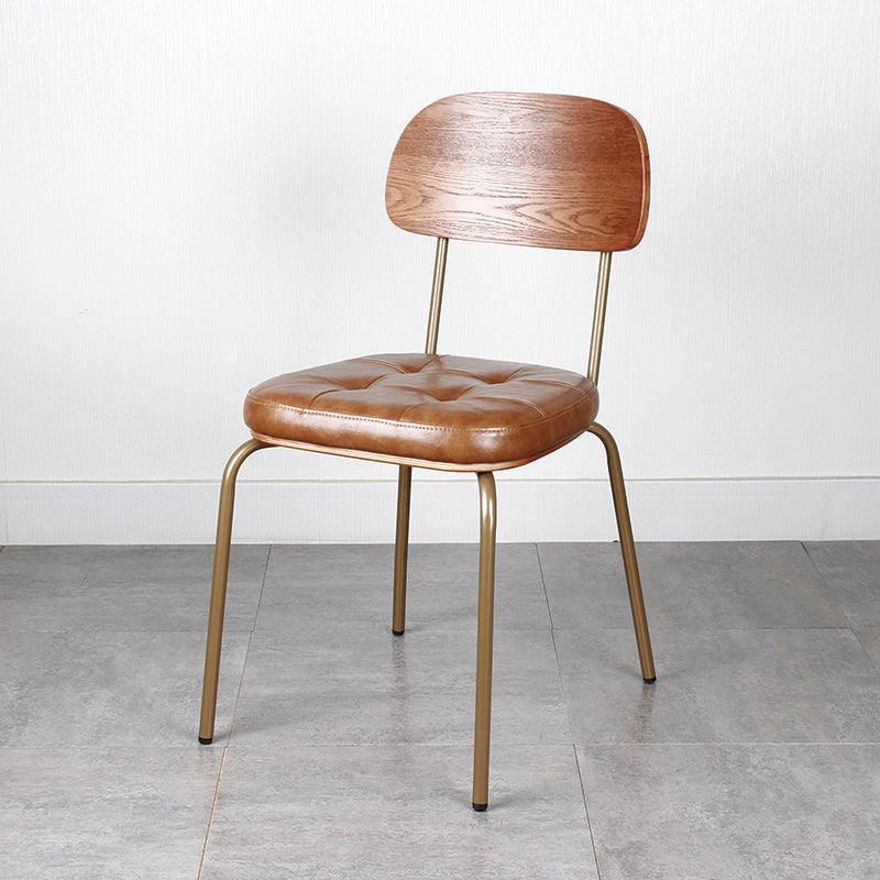 Industrial Style Upholstered Armless Dining Chairs Open Back Dining Side Chairs Brown 1 Piece Clearhalo ' kitchen&dining_furn' 'Dining Chairs' 'Dining Tables & Seating' 'dining_chair' 'furn' 'furn_dining_chair' 'Furniture' 'furniture_dining_chair' 'Kitchen & Dining Furniture' 'kitchen' 3957414