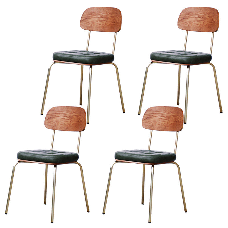 Industrial Style Upholstered Armless Dining Chairs Open Back Dining Side Chairs Green 4 Piece Set Clearhalo ' kitchen&dining_furn' 'Dining Chairs' 'Dining Tables & Seating' 'dining_chair' 'furn' 'furn_dining_chair' 'Furniture' 'furniture_dining_chair' 'Kitchen & Dining Furniture' 'kitchen' 3957416