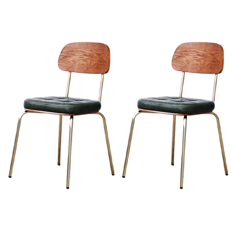 Industrial Style Upholstered Armless Dining Chairs Open Back Dining Side Chairs Green 2 Piece Set Clearhalo ' kitchen&dining_furn' 'Dining Chairs' 'Dining Tables & Seating' 'dining_chair' 'furn' 'furn_dining_chair' 'Furniture' 'furniture_dining_chair' 'Kitchen & Dining Furniture' 'kitchen' 3957418
