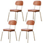 Industrial Style Upholstered Armless Dining Chairs Open Back Dining Side Chairs Light Brown 4 Piece Set Clearhalo ' kitchen&dining_furn' 'Dining Chairs' 'Dining Tables & Seating' 'dining_chair' 'furn' 'furn_dining_chair' 'Furniture' 'furniture_dining_chair' 'Kitchen & Dining Furniture' 'kitchen' 3957422