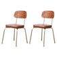 Industrial Style Upholstered Armless Dining Chairs Open Back Dining Side Chairs Light Brown 2 Piece Set Clearhalo ' kitchen&dining_furn' 'Dining Chairs' 'Dining Tables & Seating' 'dining_chair' 'furn' 'furn_dining_chair' 'Furniture' 'furniture_dining_chair' 'Kitchen & Dining Furniture' 'kitchen' 3957424