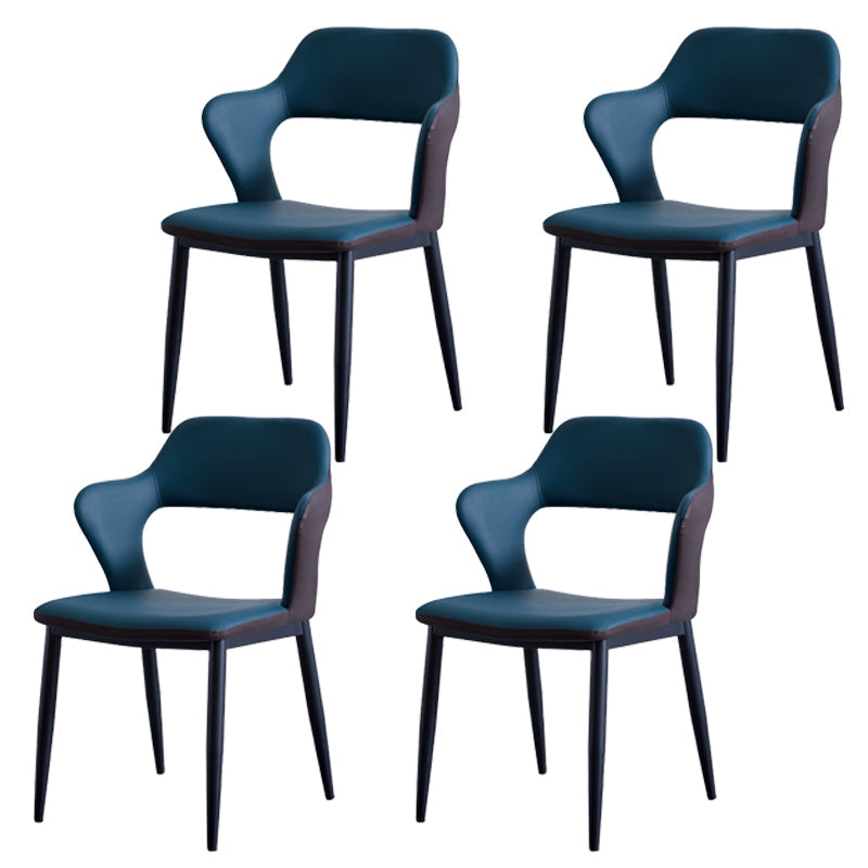 Minimalist Style Upholstered Side Chairs Open Back Arm Side Chairs for Home Dark Green 4 Piece Set Clearhalo ' kitchen&dining_furn' 'Dining Chairs' 'Dining Tables & Seating' 'dining_chair' 'furn' 'furn_dining_chair' 'Furniture' 'furniture_dining_chair' 'Kitchen & Dining Furniture' 'kitchen' 3957427
