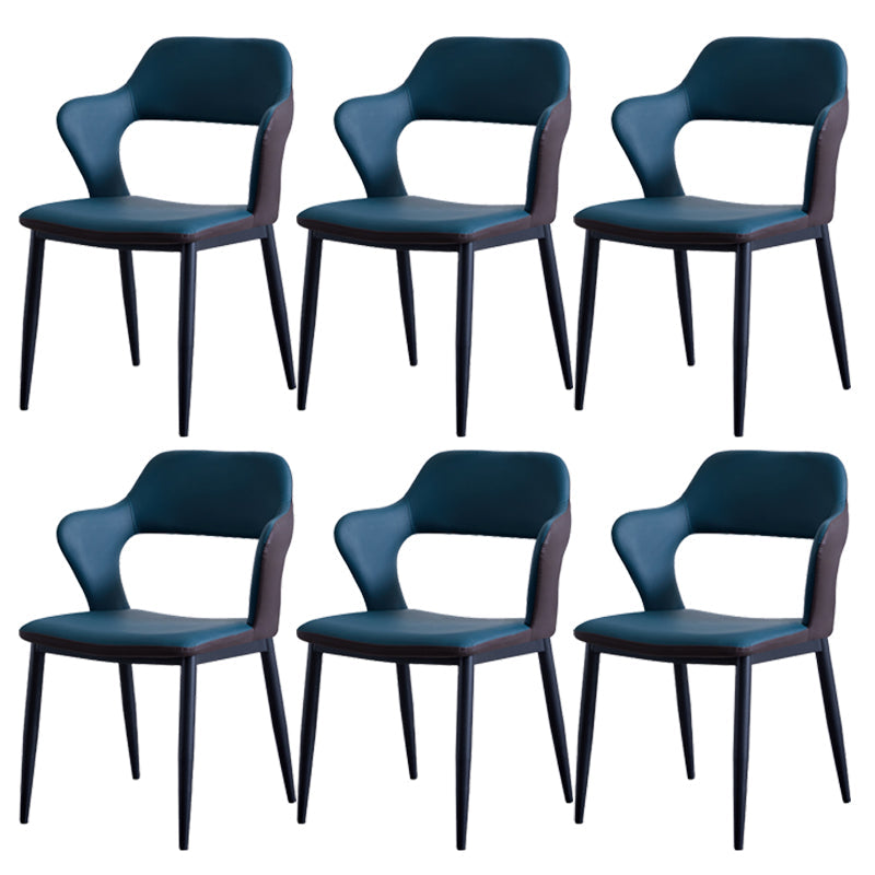 Minimalist Style Upholstered Side Chairs Open Back Arm Side Chairs for Home Dark Green 6 Piece Set Clearhalo ' kitchen&dining_furn' 'Dining Chairs' 'Dining Tables & Seating' 'dining_chair' 'furn' 'furn_dining_chair' 'Furniture' 'furniture_dining_chair' 'Kitchen & Dining Furniture' 'kitchen' 3957428