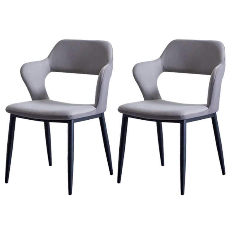 Minimalist Style Upholstered Side Chairs Open Back Arm Side Chairs for Home Silver Gray 2 Piece Set Clearhalo ' kitchen&dining_furn' 'Dining Chairs' 'Dining Tables & Seating' 'dining_chair' 'furn' 'furn_dining_chair' 'Furniture' 'furniture_dining_chair' 'Kitchen & Dining Furniture' 'kitchen' 3957437